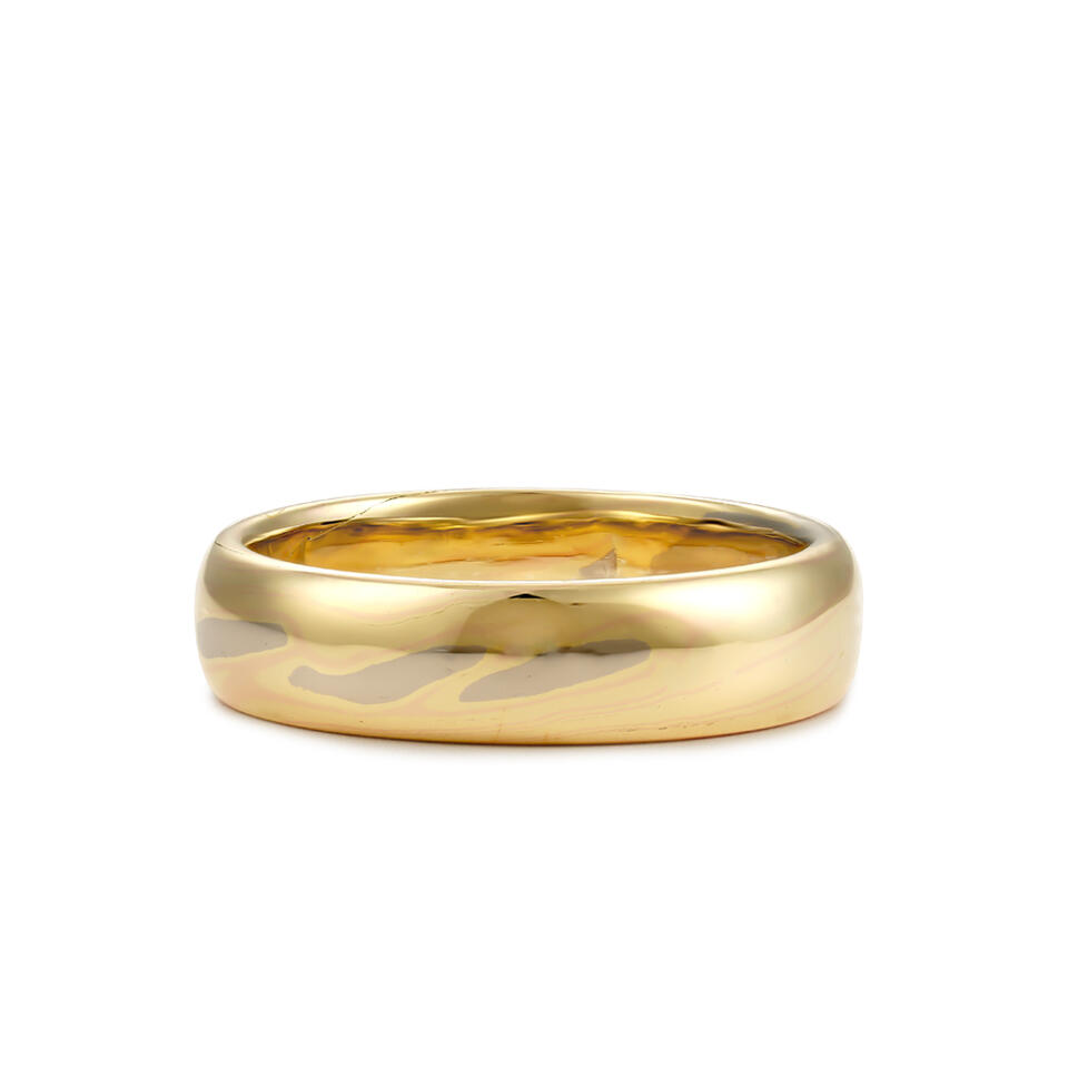 18k gold Mokume Gane